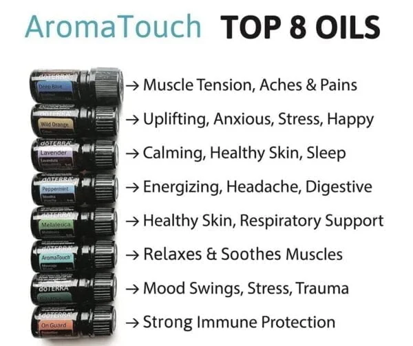 doTERRA AromaTouch top 8 eteriniai aliejai